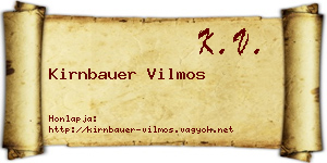 Kirnbauer Vilmos névjegykártya