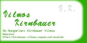 vilmos kirnbauer business card